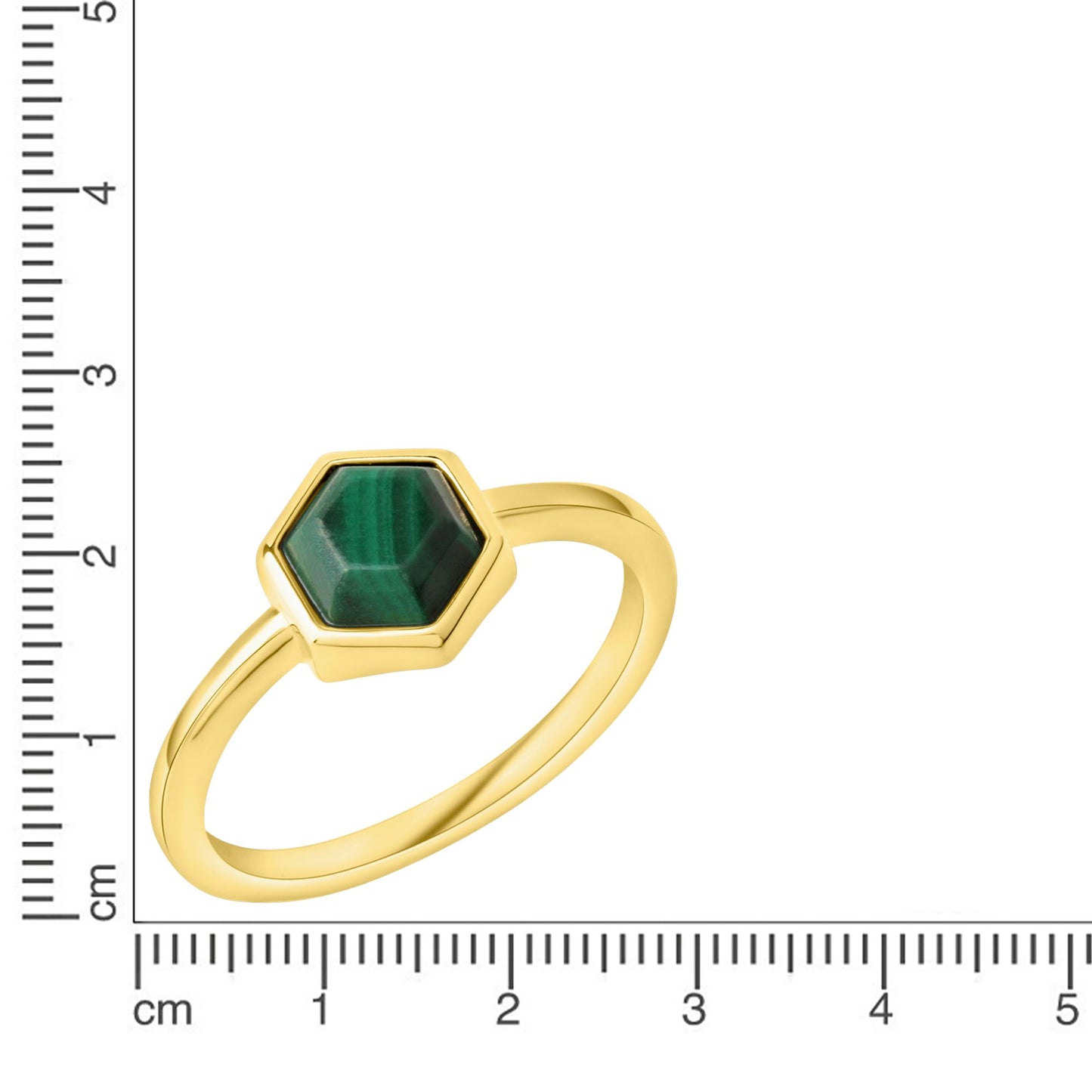 Ring 925/- Sterling Silber vergoldet Malachit