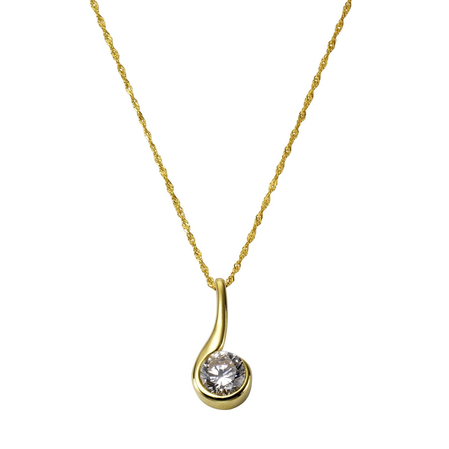 Halskette Singapurkette 375/- Gold 43cm Zirkonia