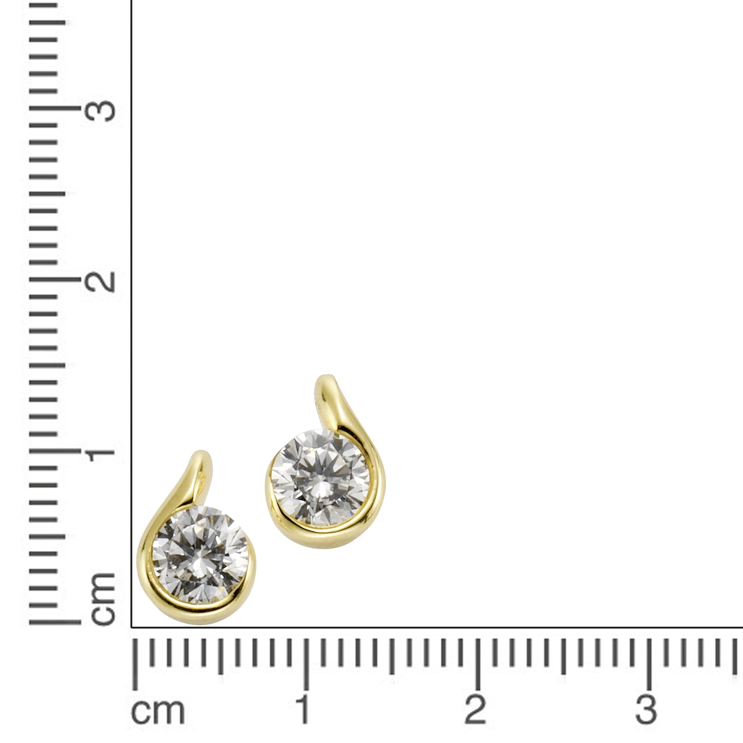 Ohrring 375/- Gold 0,9cm Zirkonia