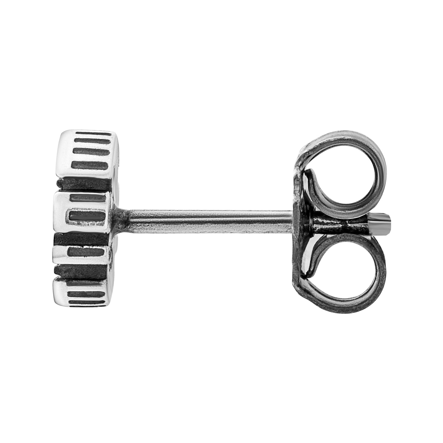 cai Single Ohrstecker 925/- Sterling Silber oxidiert 0,7cm ohne Stein