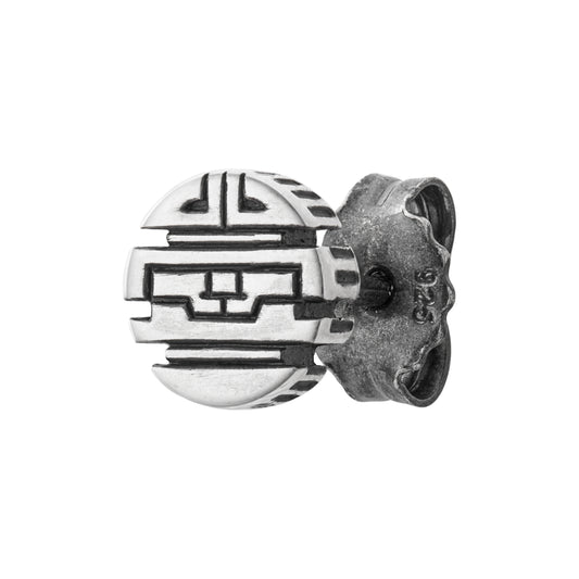 cai Single Ohrstecker 925/- Sterling Silber oxidiert 0,7cm ohne Stein