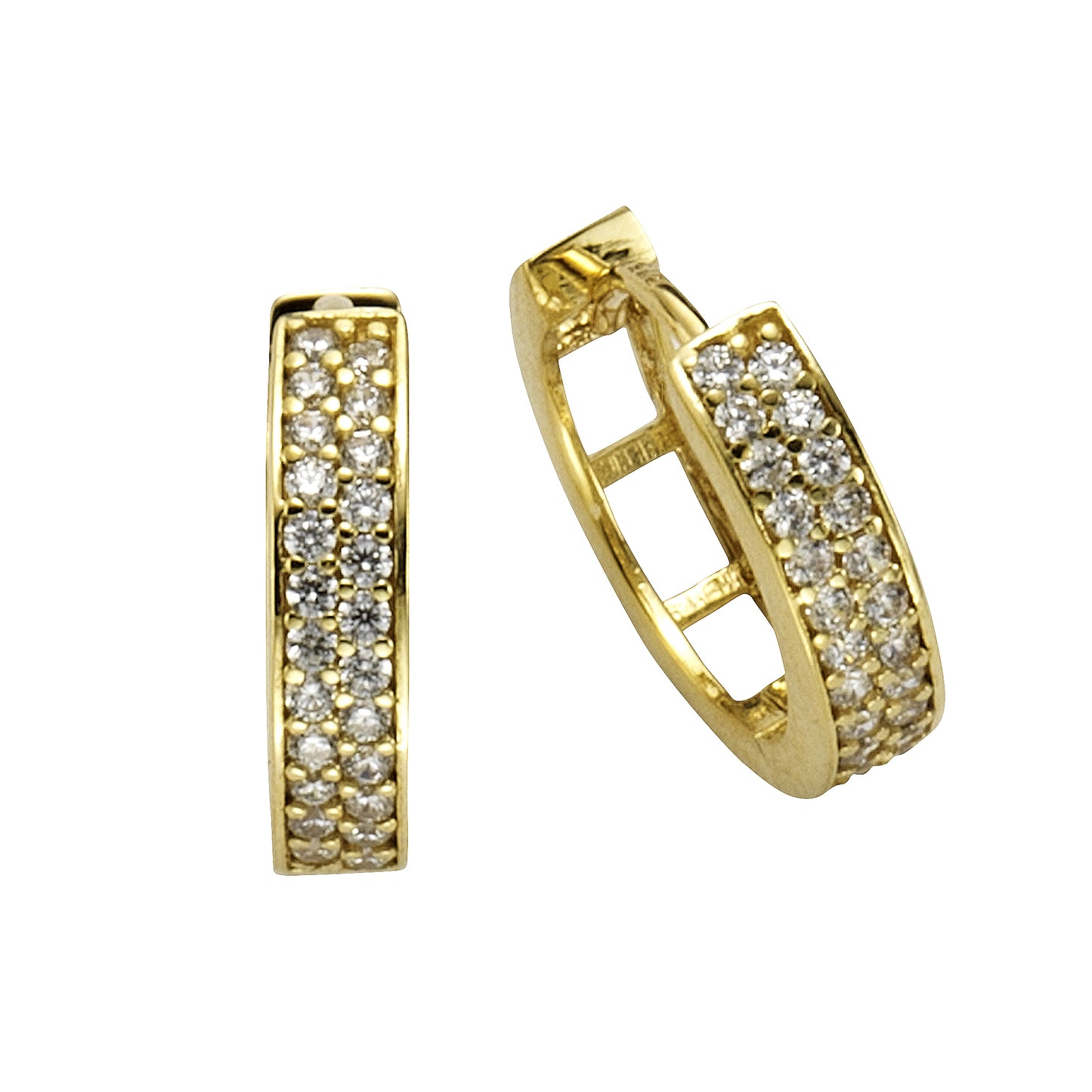 Ohrring 375/- Gold 1,3cm Zirkonia