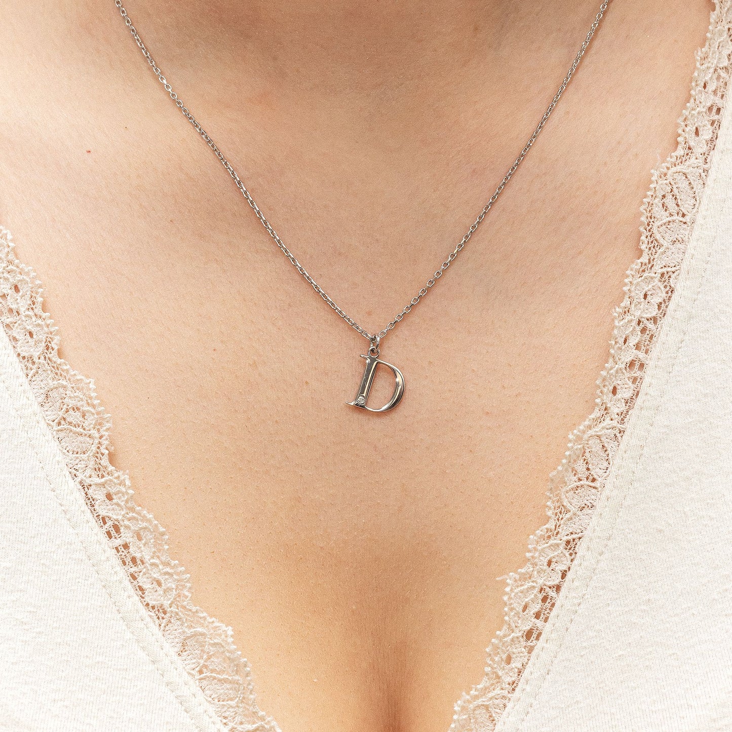 Halskette Flachpanzerkette 925/- Sterling Silber rhodiniert 48,0cm Diamant 0,008ct.