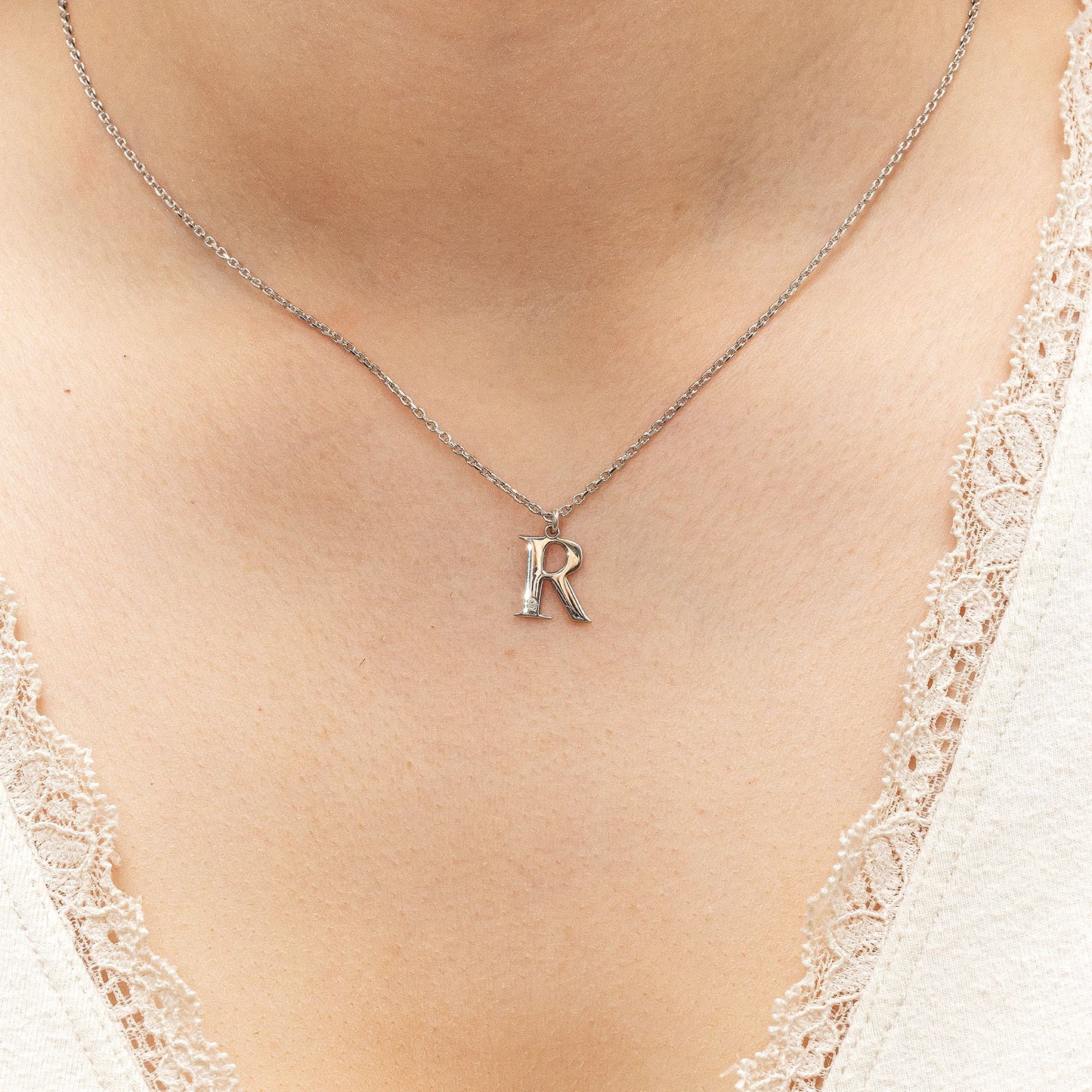 Halskette Flachpanzerkette 925/- Sterling Silber rhodiniert 48,0cm Diamant 0,008ct.