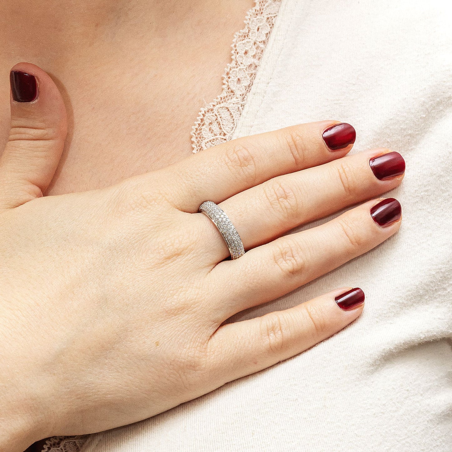 Ring 585/- Gold rhodiniert Brillant 0,50ct.