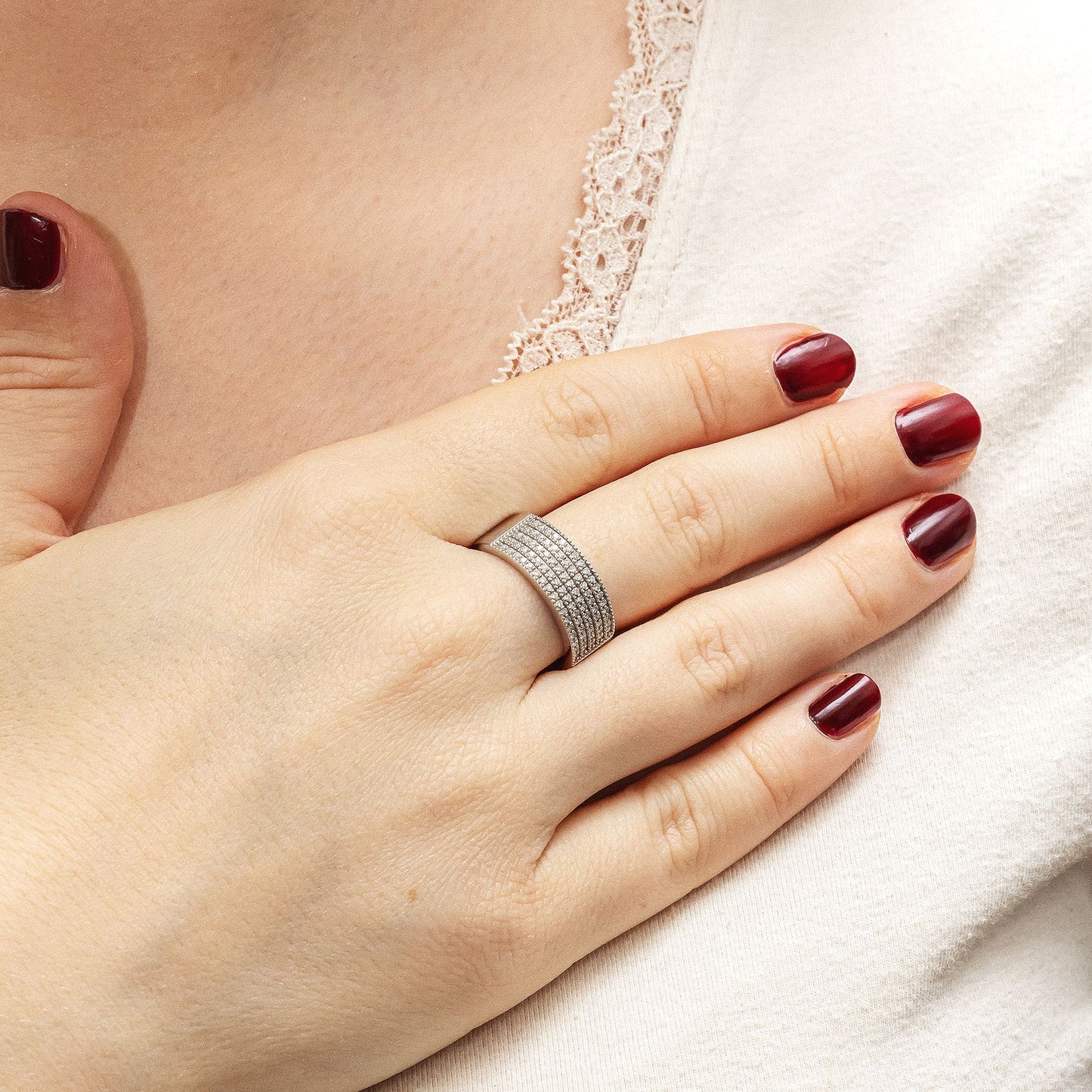 Ring 585/- Gold rhodiniert Diamant 0,25ct.