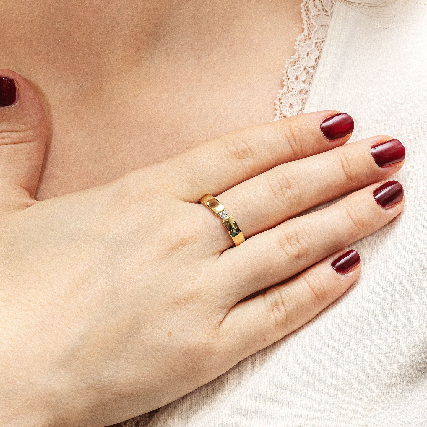 Ring 375/- Gold Brillant 0,05ct.