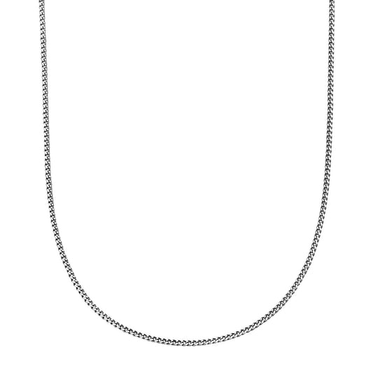 Halskette Flachpanzerkette 585/- Gold rhodiniert 45,0cm