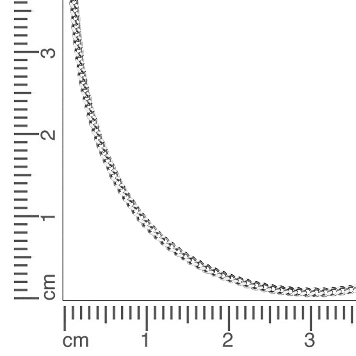 Halskette Flachpanzerkette 585/- Gold rhodiniert 45,0cm