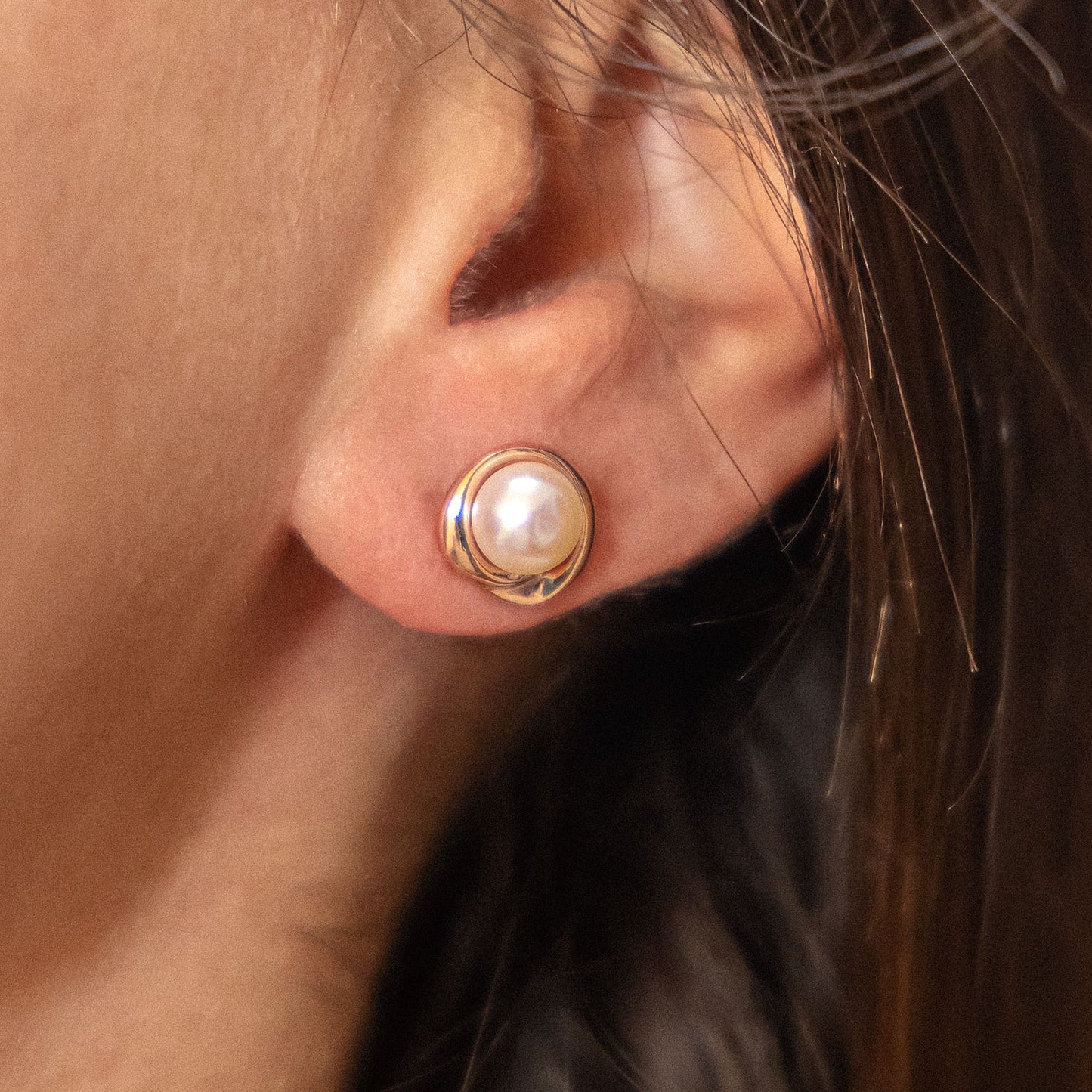 Ohrstecker 925/- Sterling Silber rhodiniert 1,05cm Süßwasserzuchtperle