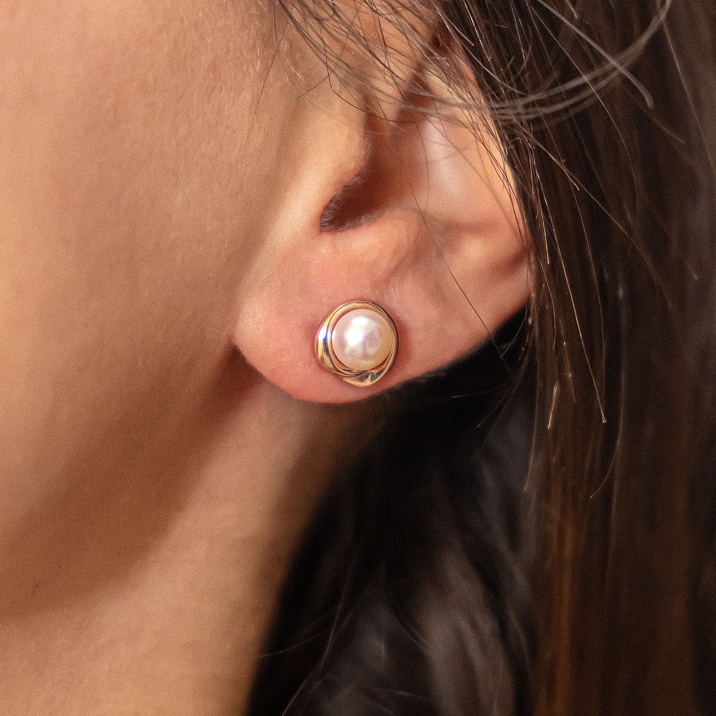 Ohrringe 925/- Sterling Silber rotvergoldet 1,0cm Süßwasserzuchtperle