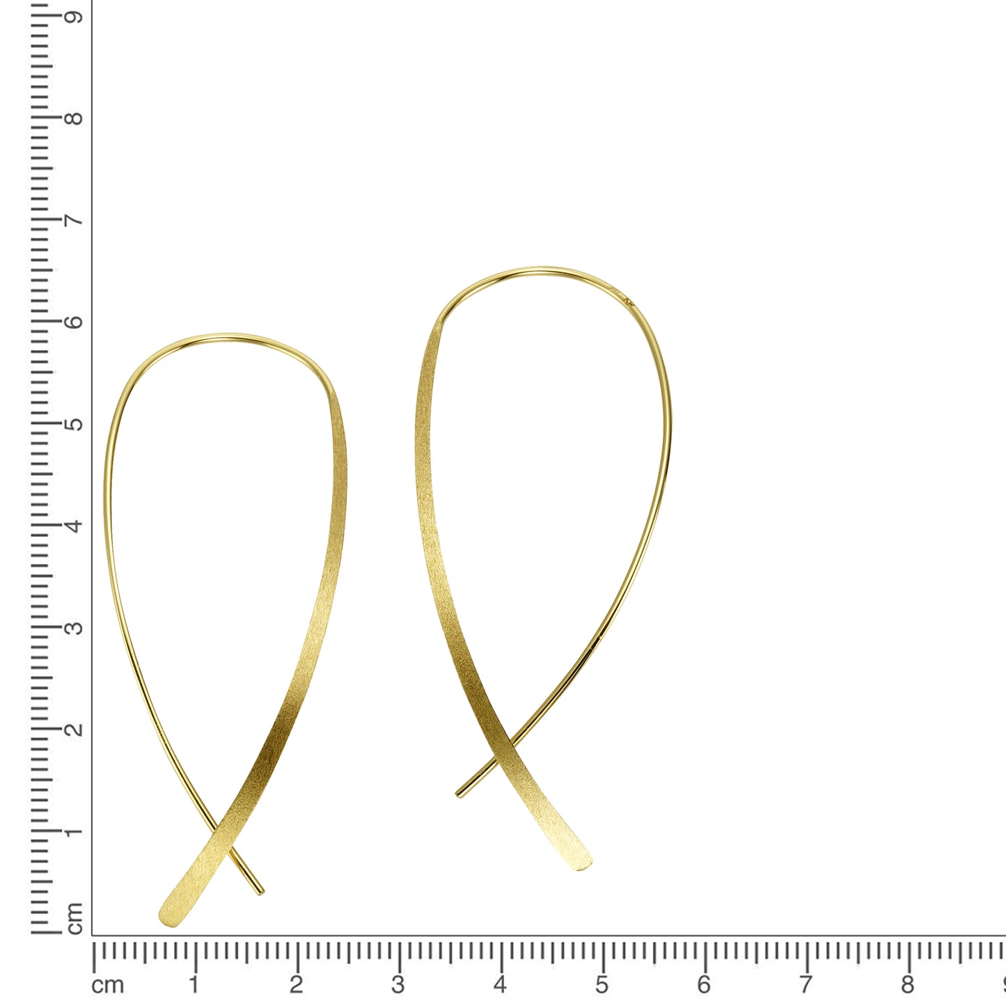 Ohrringe 925/- Sterling Silber vergoldet 6,7cm ohne