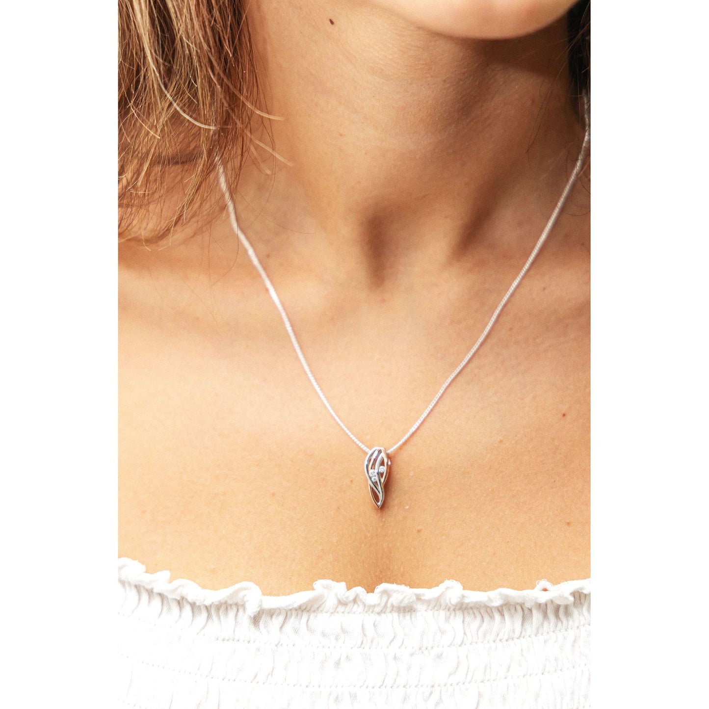 Halskette Panzerkette 925/- Sterling Silber rhodiniert 45cm Zirkonia