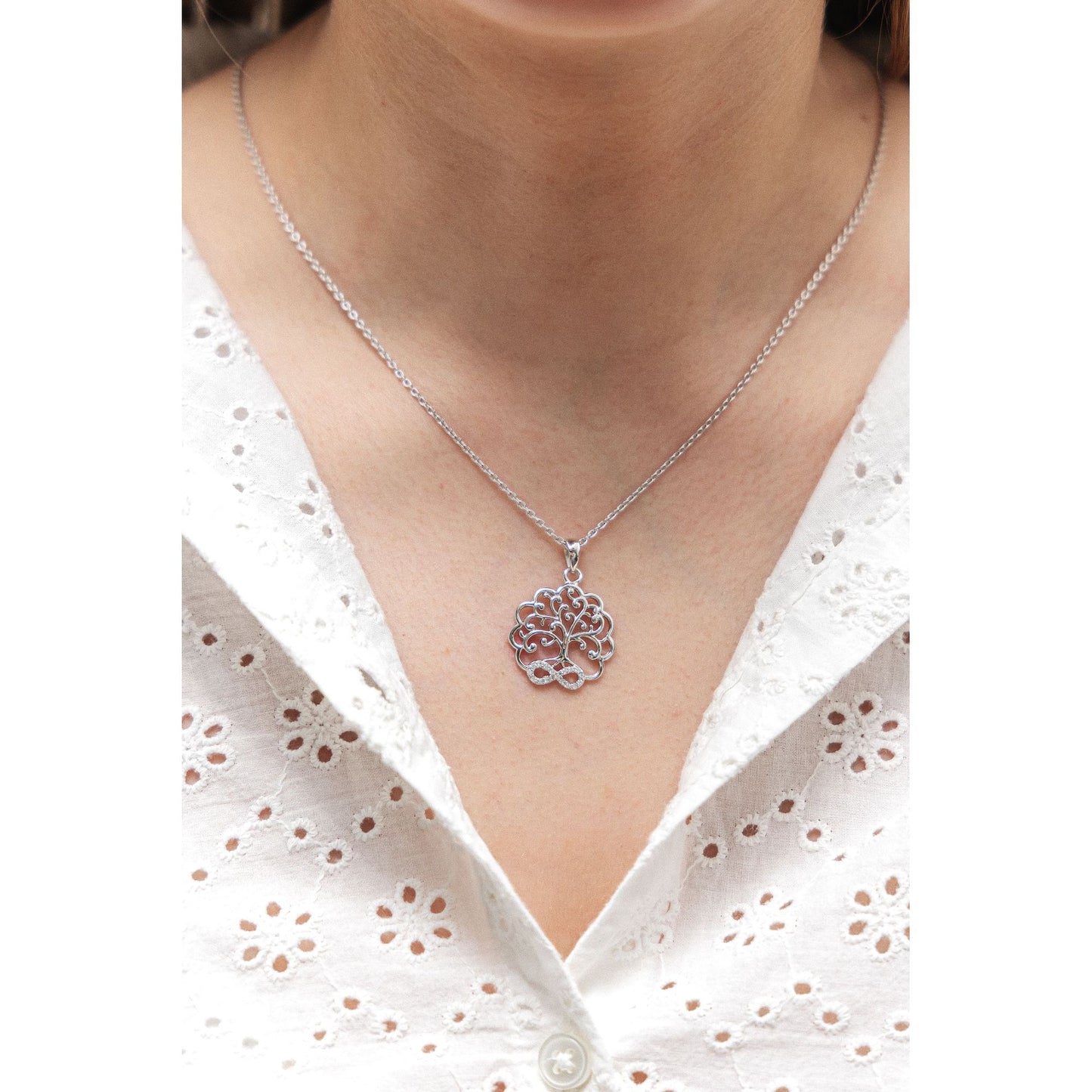 Halskette Ankerkette 925/- Sterling Silber rhodiniert 45cm Zirkonia