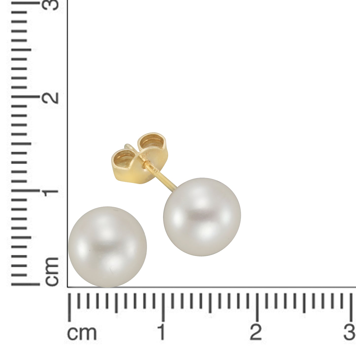 Ohrstecker 585/- Gold 0,9cm Perle