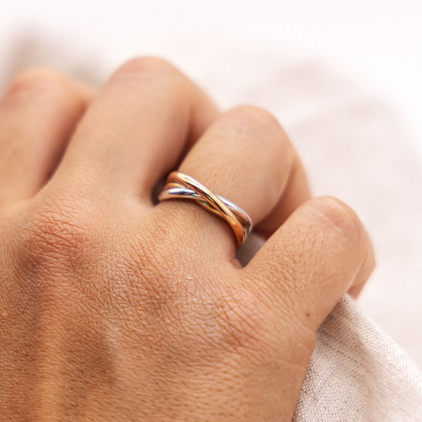 Ring 333/- Gold vergoldet (teil) ohne