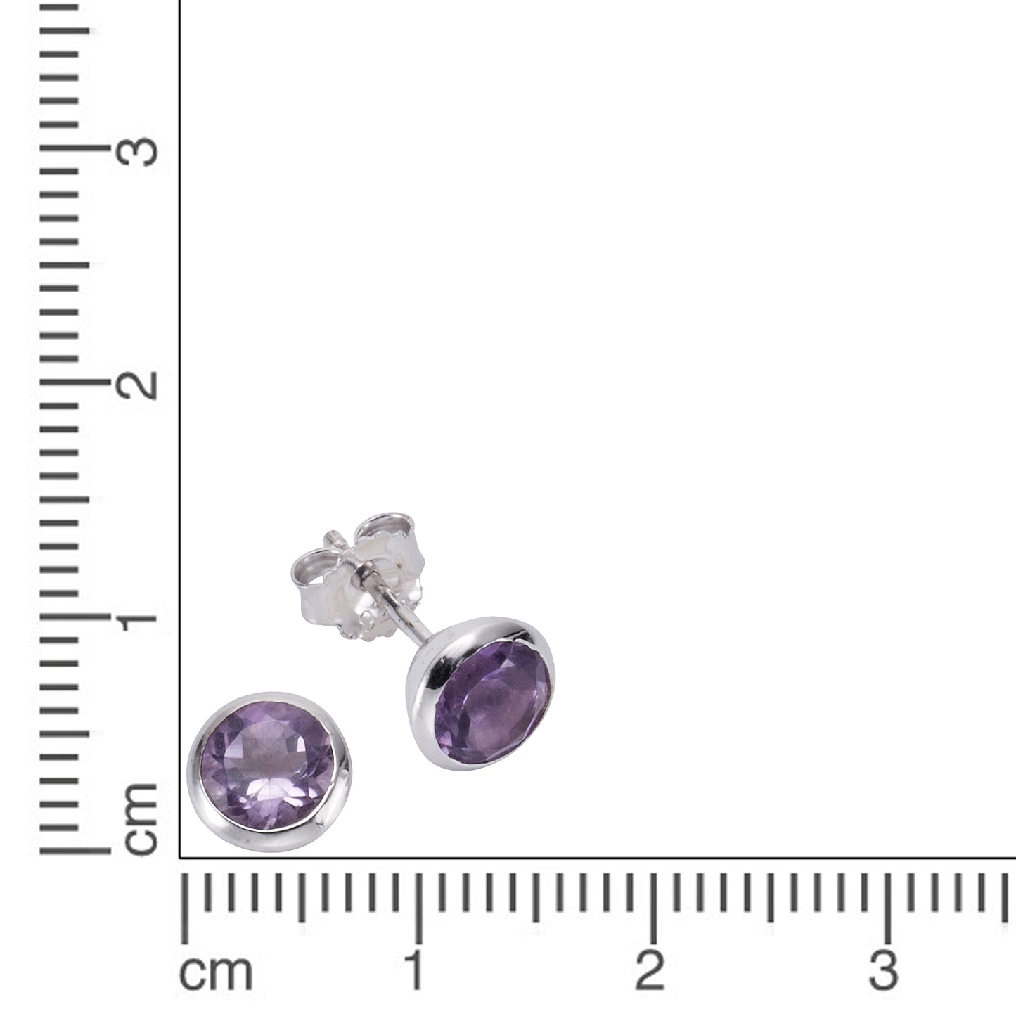 Ohrringe 925/- Sterling Silber rhodiniert 0,75cm Amethyst
