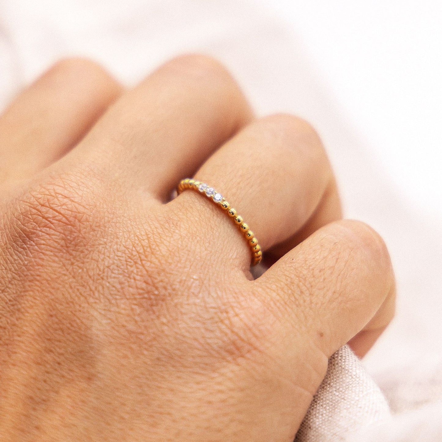 Ring 375/- Gold vergoldet Zirkonia