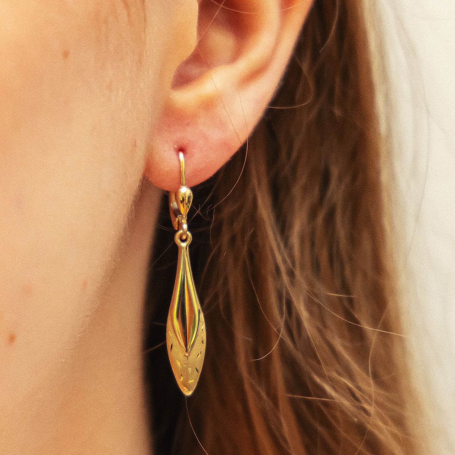 Ohrringe 375/- Gold 4,1cm ohne