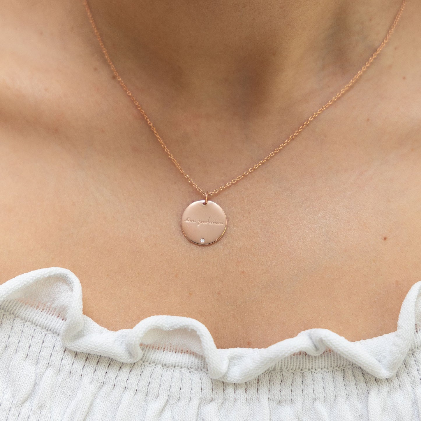 Anhänger mit Kette Ankerkette 925/- Sterling Silber rotvergoldet 45,0cm Zirkonia