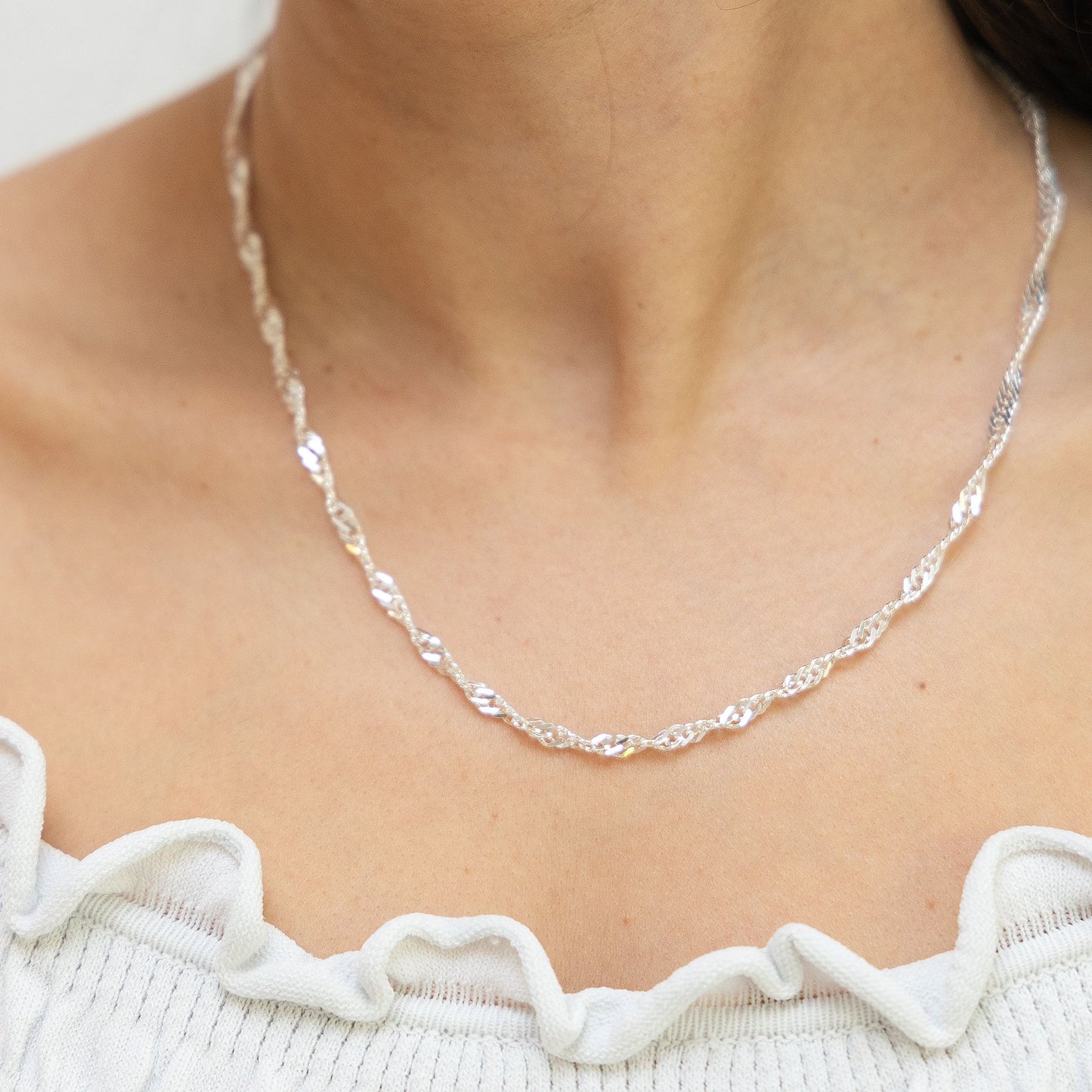 Halskette Singapurkette 925/- Sterling Silber 45cm