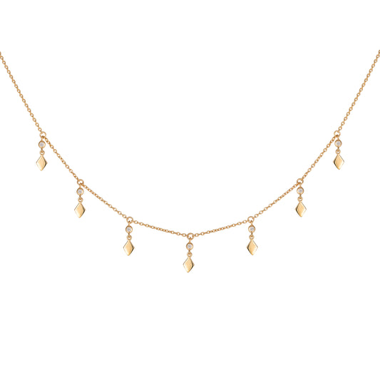 cai Halskette  925 Silber vergoldet mit Zirkonia Ankerkette 925/- Sterling Silber vergoldet 40,0cm ohne