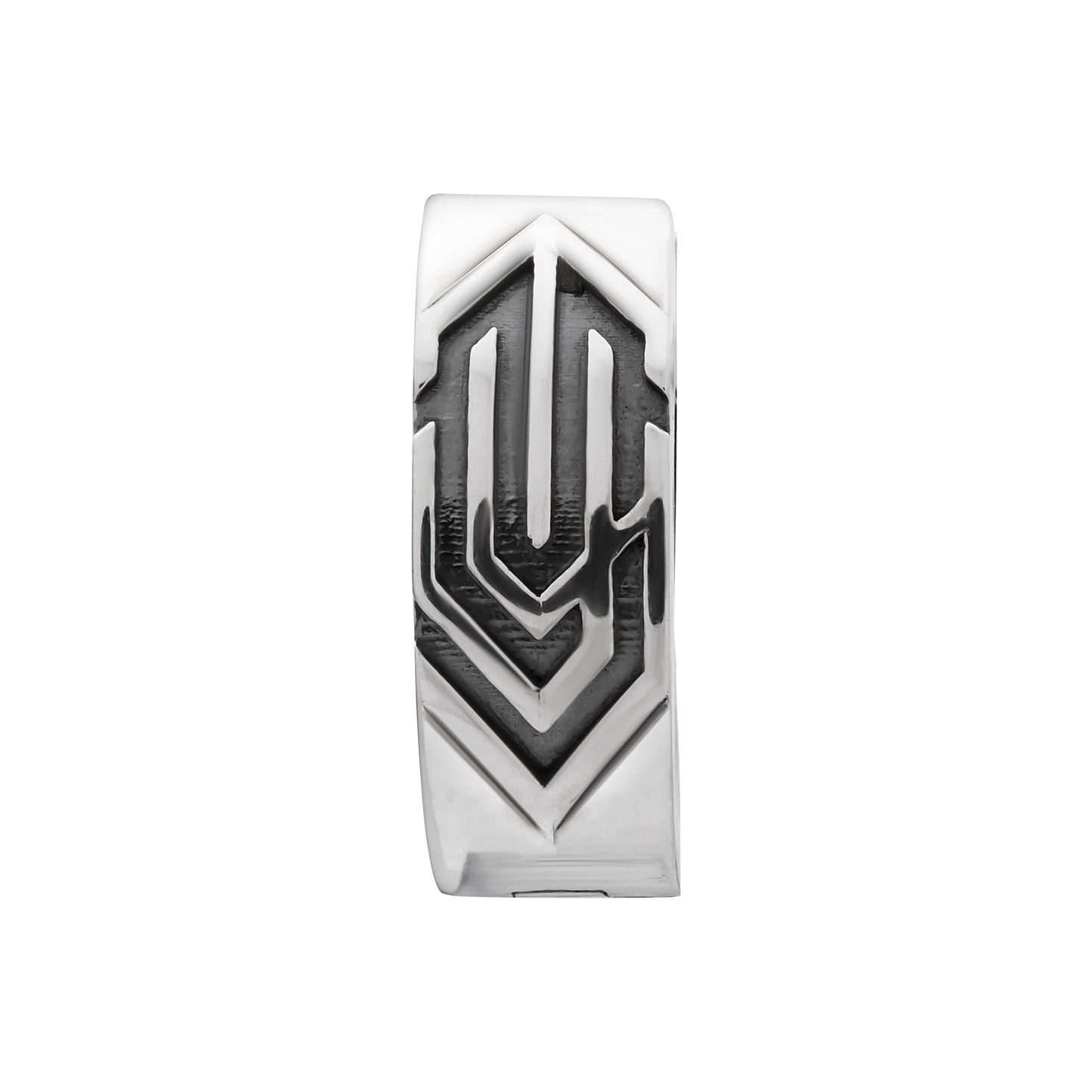 cai Single Creole 925 Silber matt oxidiert 925/- Sterling Silber oxidiert 0,2cm ohne Stein