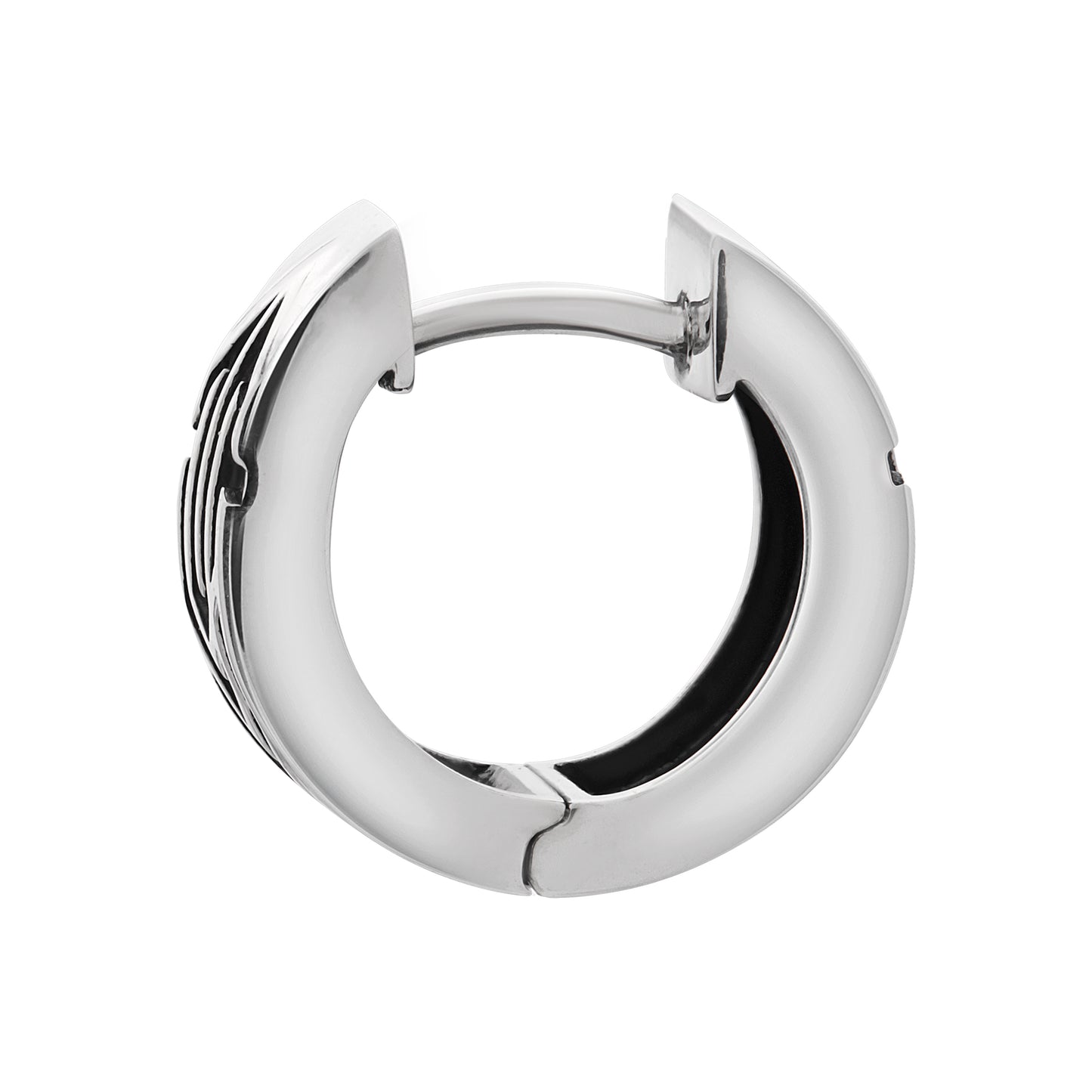 cai Single Creole 925 Silber matt oxidiert 925/- Sterling Silber oxidiert 0,2cm ohne Stein