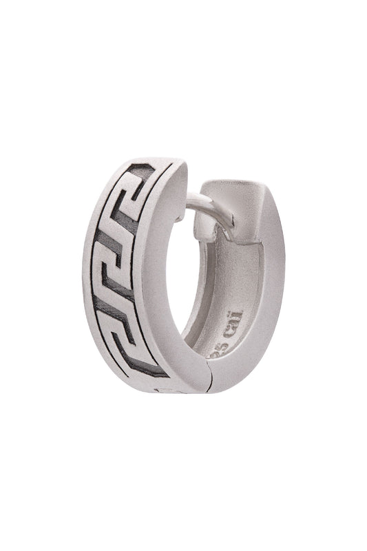 cai Single Creole 925 Silber matt oxidiert 925/- Sterling Silber oxidiert 1,3cm