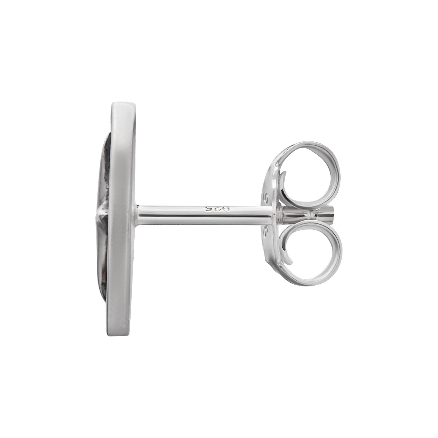 cai Single Ohrstecker Silber 925 rhodiniert oxidiert Stern 925/- Sterling Silber oxidiert 0,7cm ohne Stein