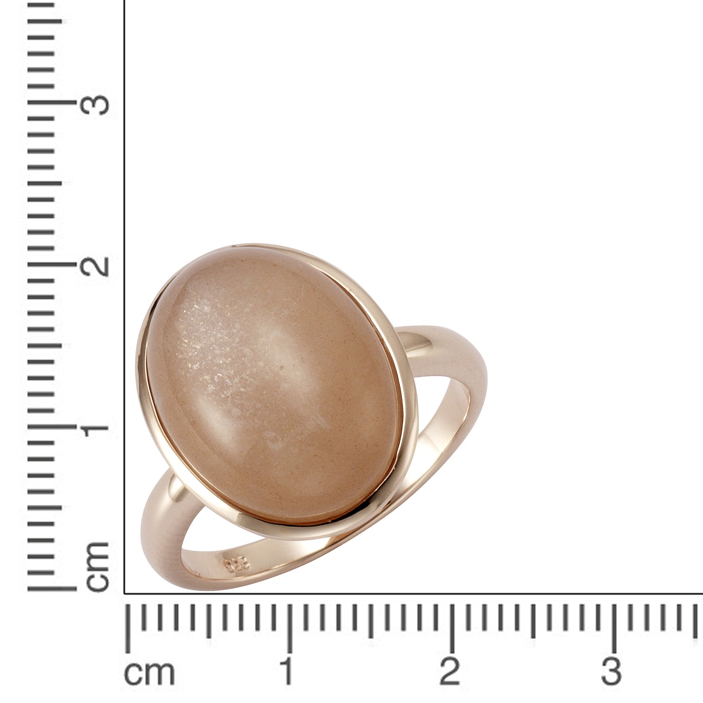 Ring 925/- Sterling Silber rotvergoldet Mondstein