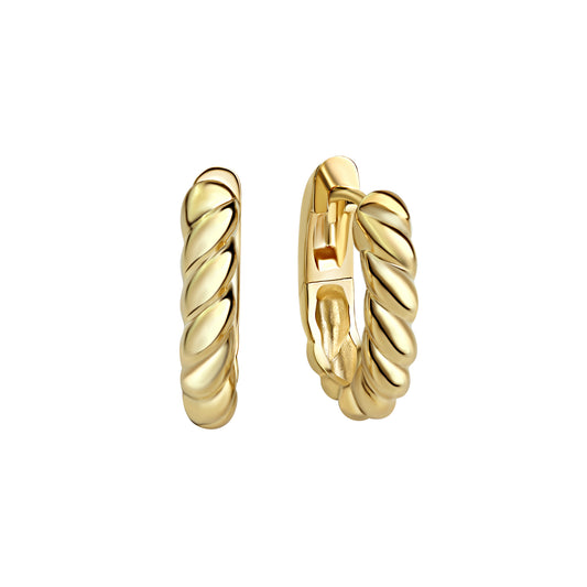 Klappcreolen 925 Sterling Silber vergoldet 925/- Sterling Silber vergoldet 1,6cm ohne