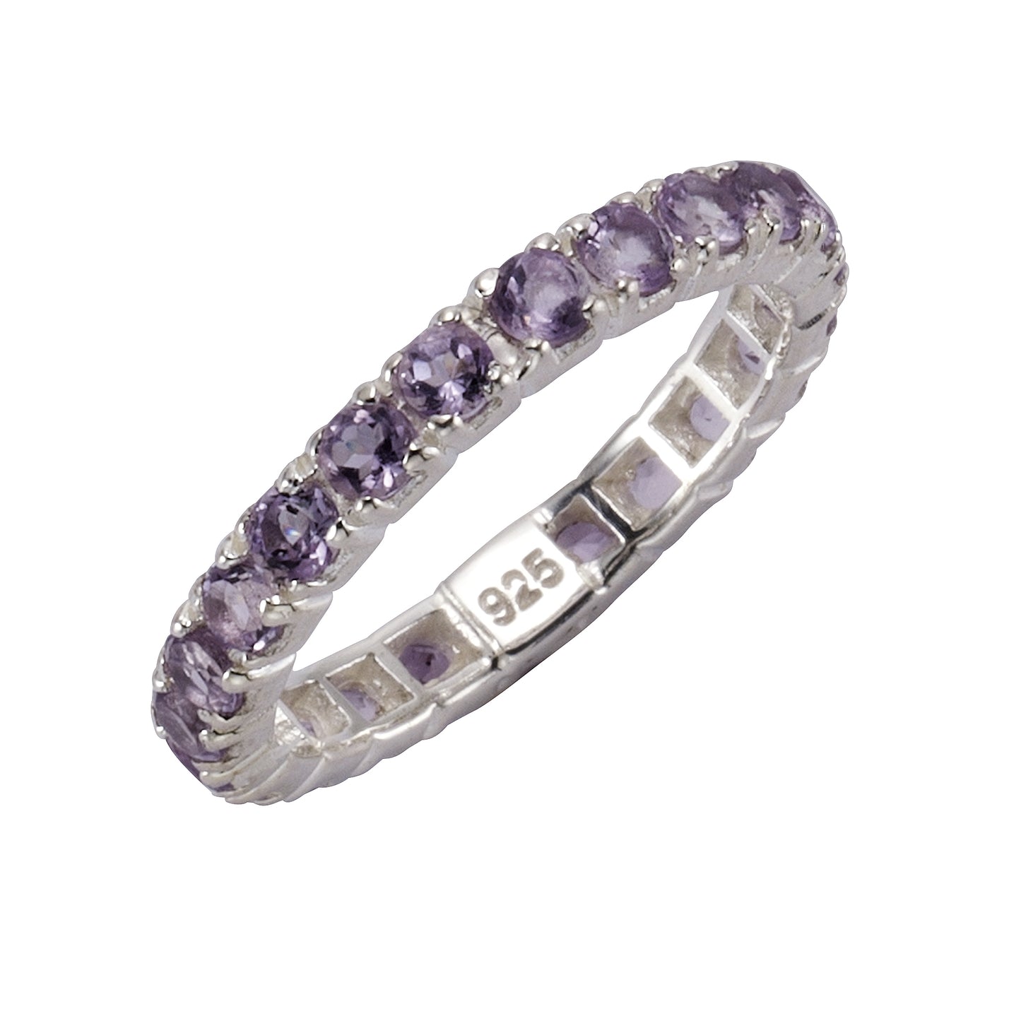 Ring 925/- Sterling Silber rhodiniert Amethyst