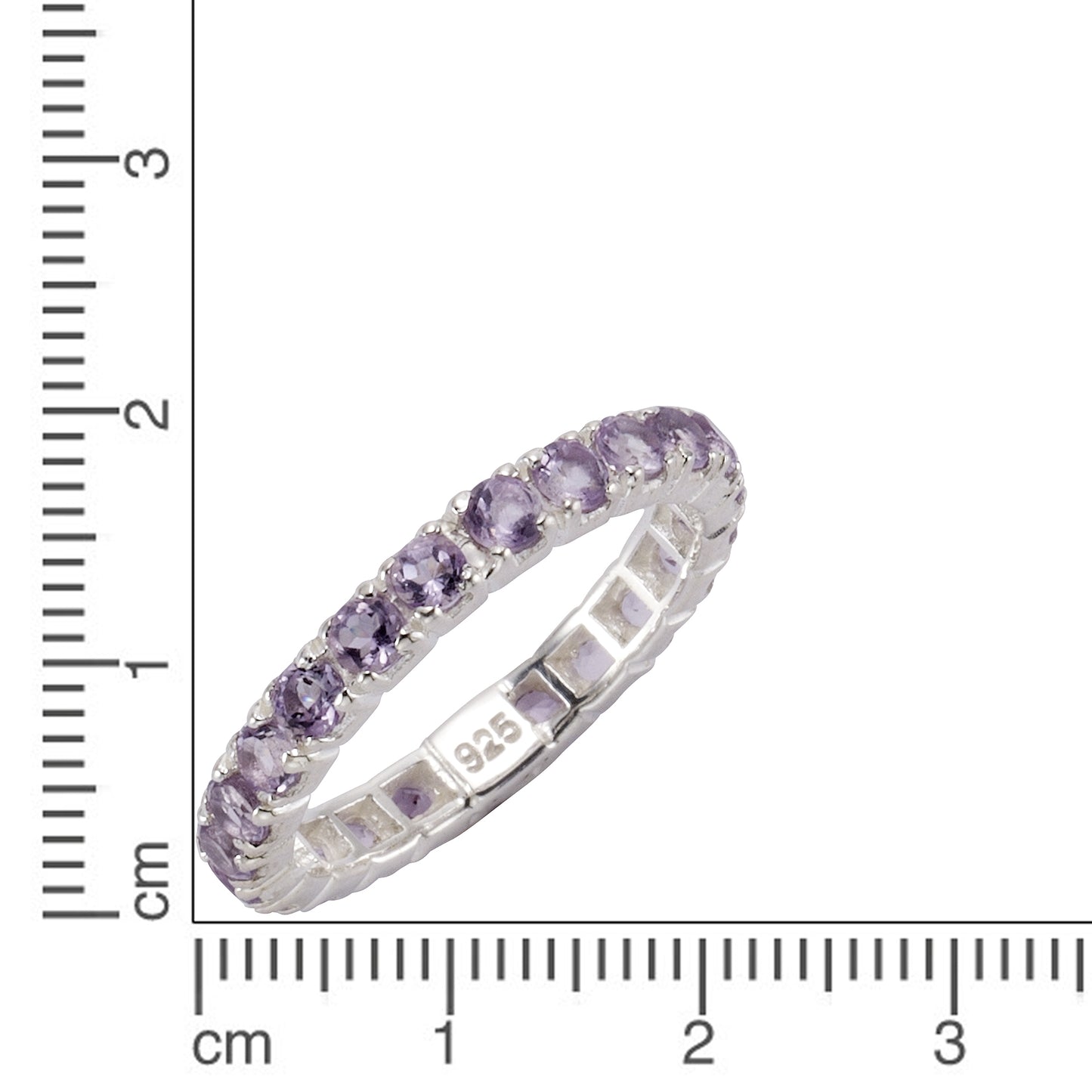 Ring 925/- Sterling Silber rhodiniert Amethyst