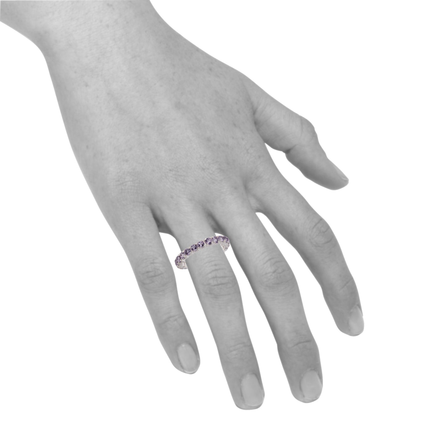 Ring 925/- Sterling Silber rhodiniert Amethyst
