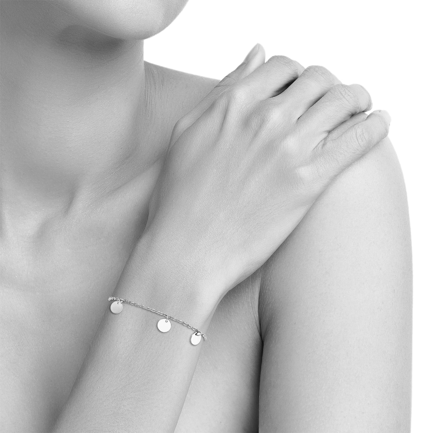 Armband Ankerkette 925/- Sterling Silber rhodiniert 20,0cm