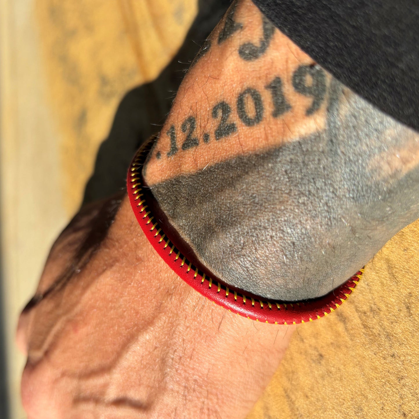 Armband Lederband Edelstahl 23cm