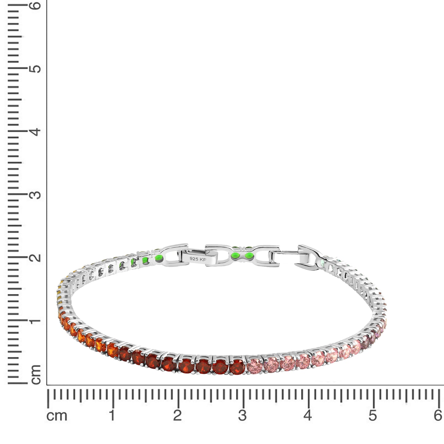 Armband Fantasiekette 925/- Sterling Silber rhodiniert 20,0cm Zirkonia