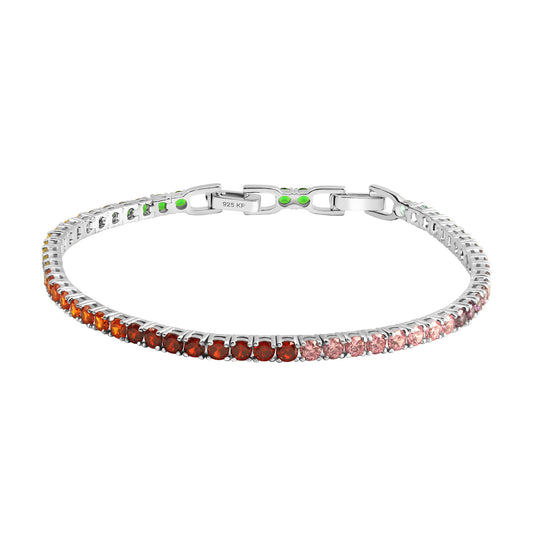 Armband Fantasiekette 925/- Sterling Silber rhodiniert 20,0cm Zirkonia