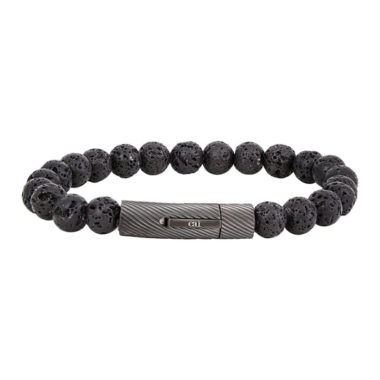 cai Armband Lederband Edelstahl 21cm Stein