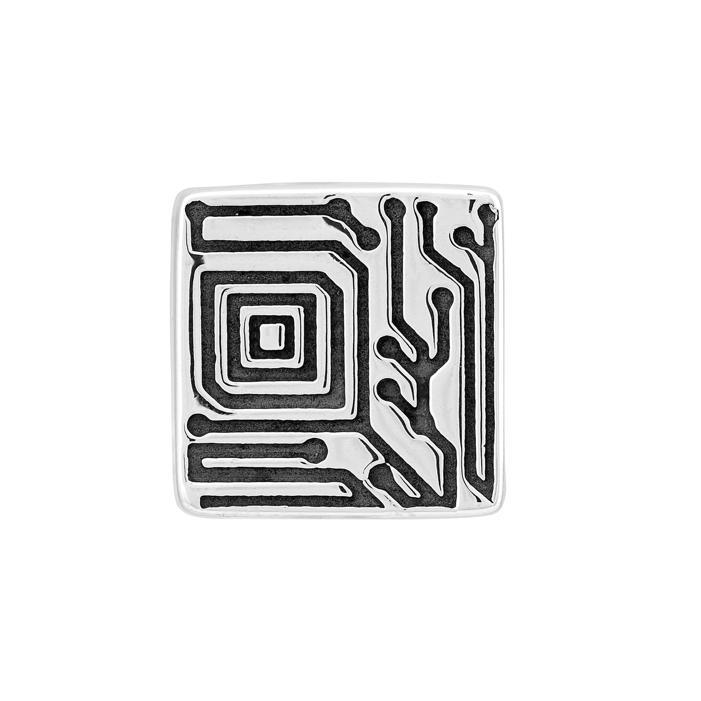 cai Single Ohrstecker Silber 925 rhodiniert 925/- Sterling Silber oxidiert 0,7cm ohne Stein