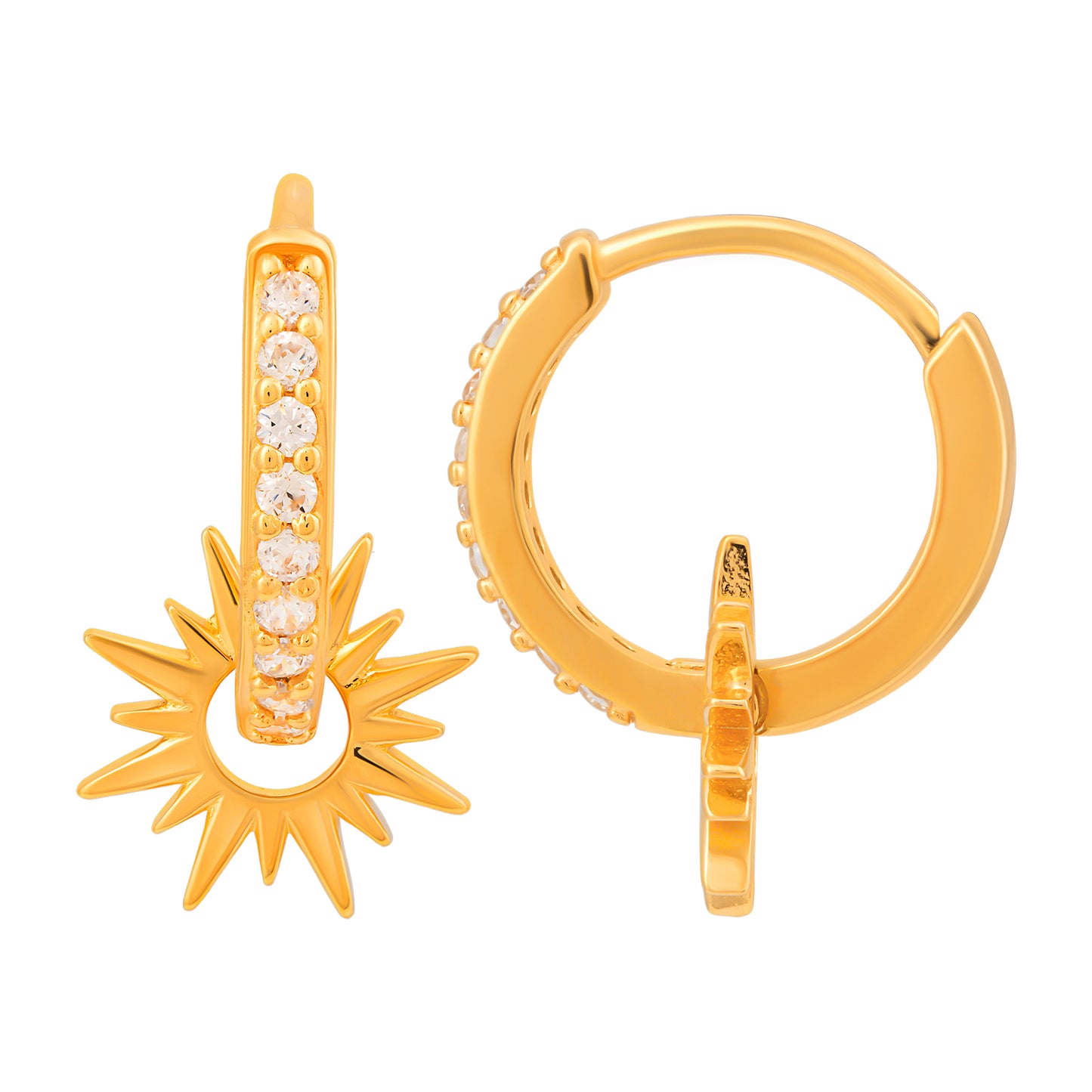 cai Creole 925 Sterling Silber vergoldet mit Zirkonia Einhänger Sonne 925/- Sterling Silber vergoldet 1,6cm Zirkonia