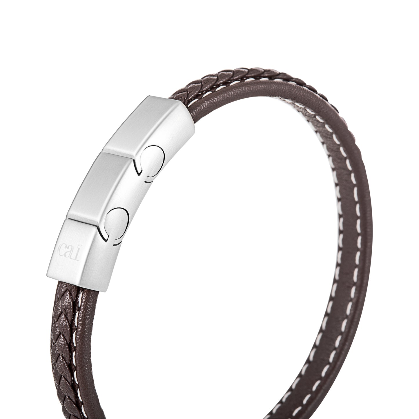 cai Armband Lederband Edelstahl 21cm ohne Stein