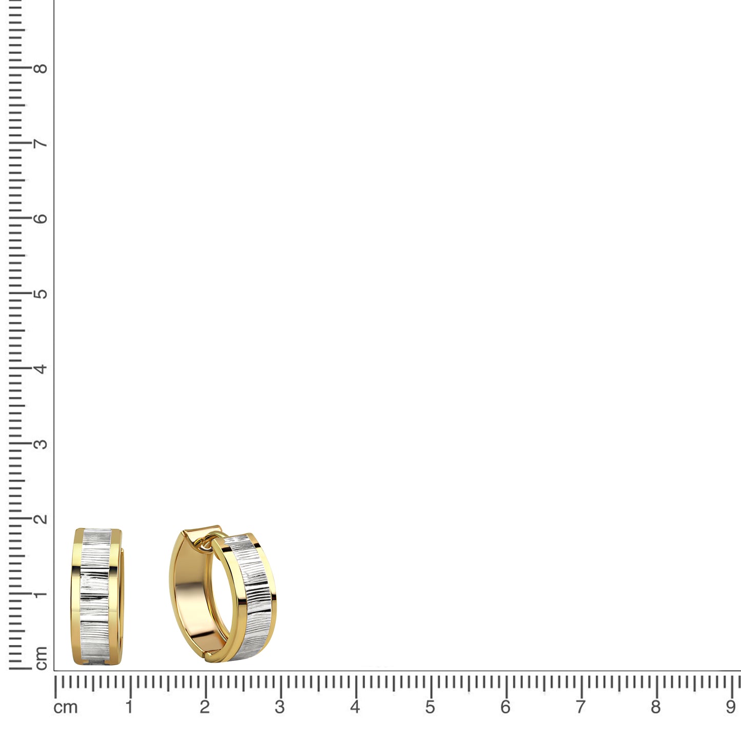 Ohrringe 333/- Gold vergoldet (teil) 1,5cm ohne