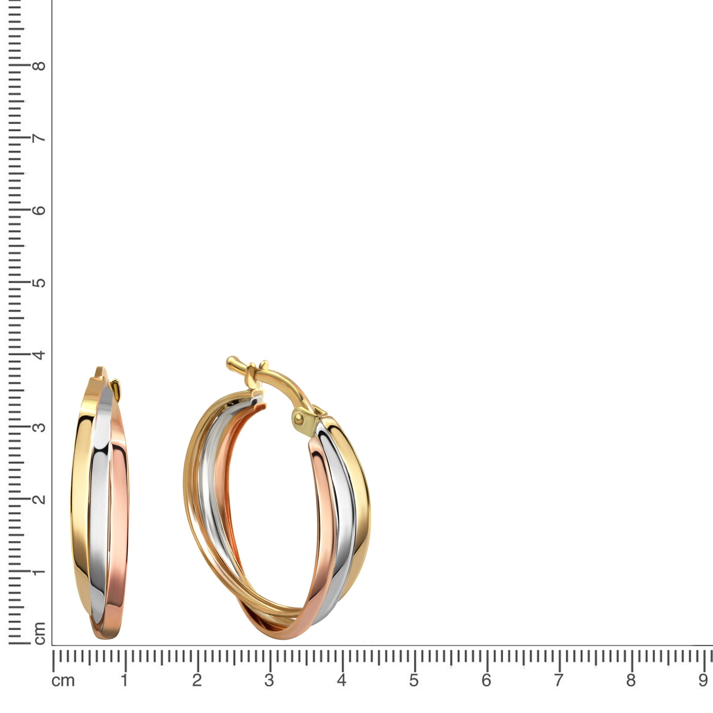 Ohrringe 333/- Gold vergoldet (teil) 2,0cm ohne