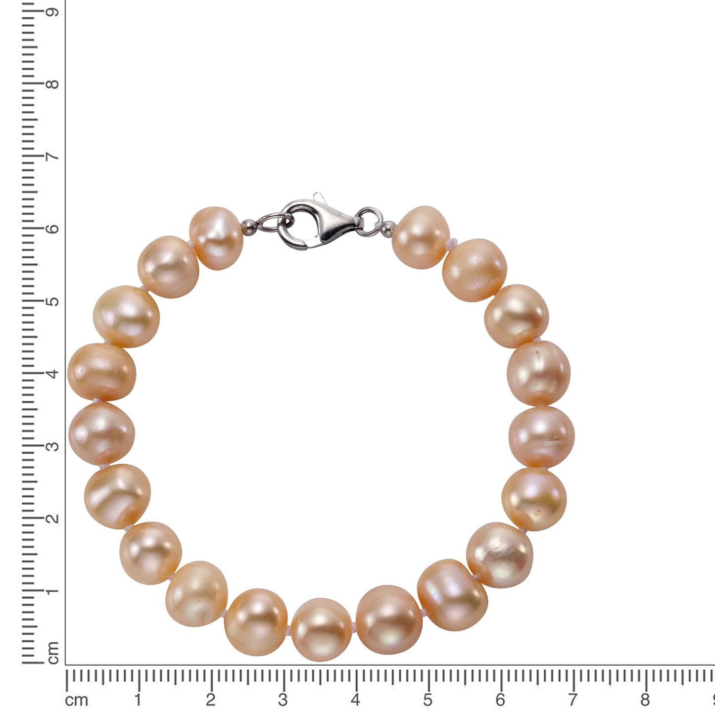 Armband Süßwasserzuchtperlen 925/- Sterling Silber rhodiniert 19cm Perle