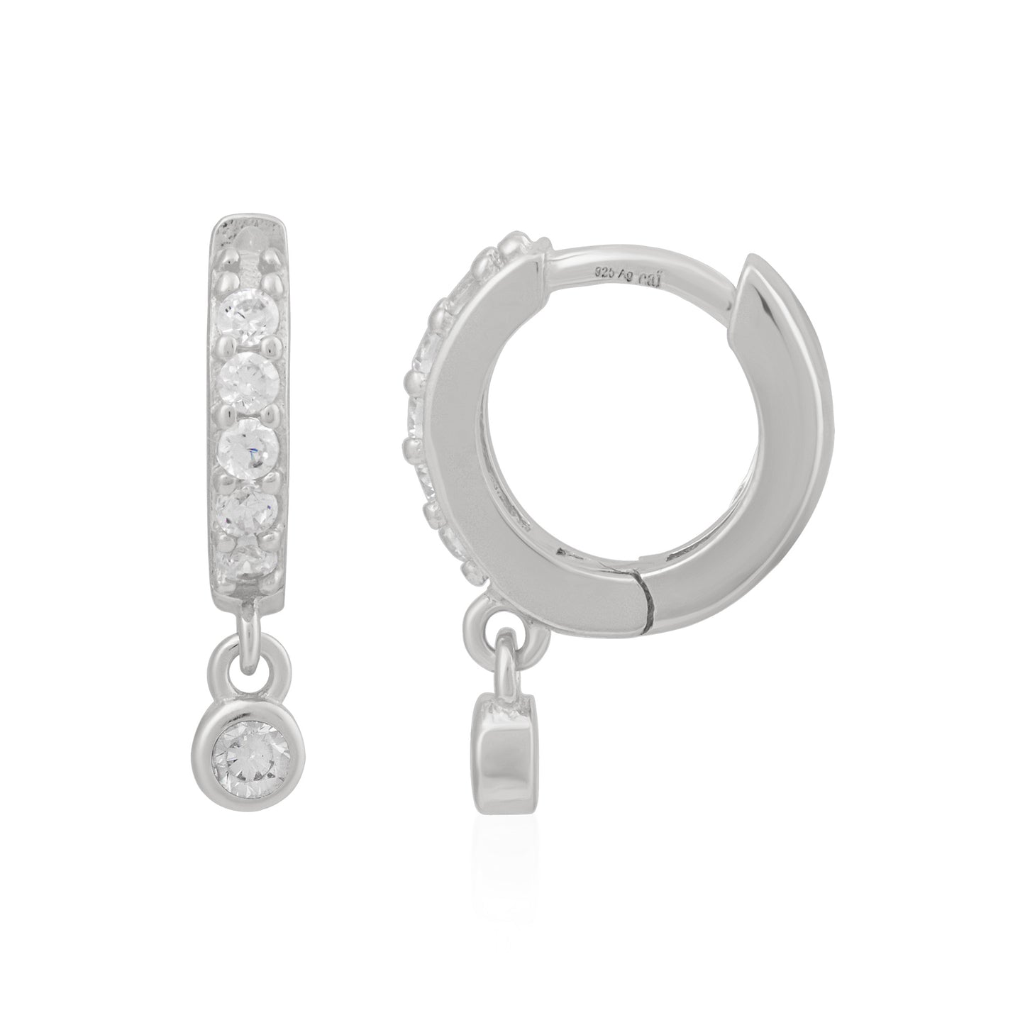 cai Creole 925 Sterling Silber rhodiniert mit Zirkonia Anhänger 925/- Sterling Silber rhodiniert 1,6cm Zirkonia