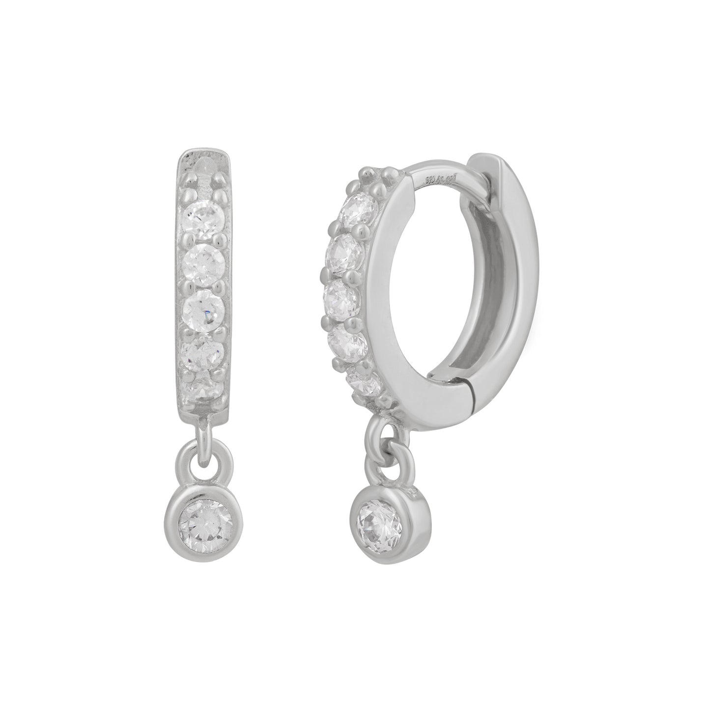 cai Creole 925 Sterling Silber rhodiniert mit Zirkonia Anhänger 925/- Sterling Silber rhodiniert 1,6cm Zirkonia