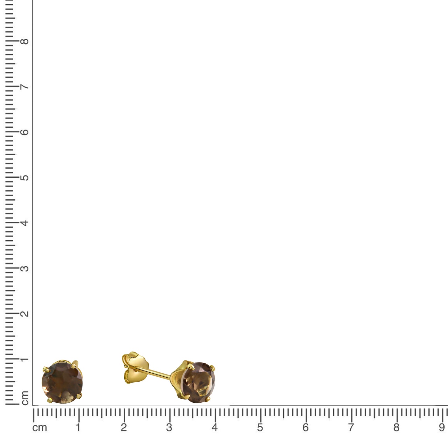 Ohrringe 585/- Gold 1,3cm Rauchquarz