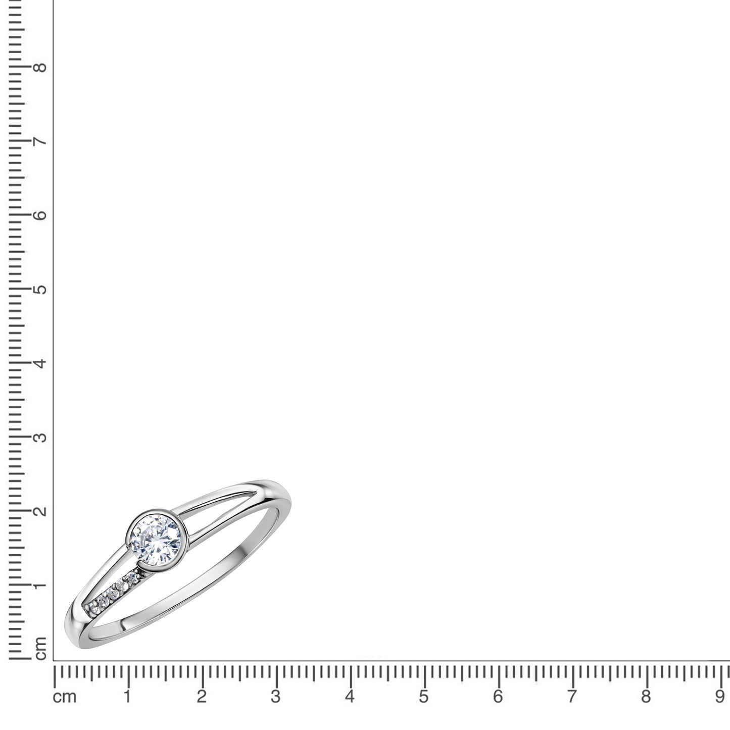 Ring 375/- Gold rhodiniert Zirkonia